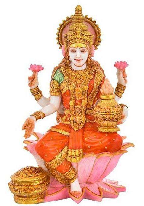 Soni Craft Godess Lakshmi Ji Sculpture For Pooja Room Desk Organizer (7 X 4 Inch) Decorative Showpiece - 10.16 Cm(Polyresin Multicolor)
