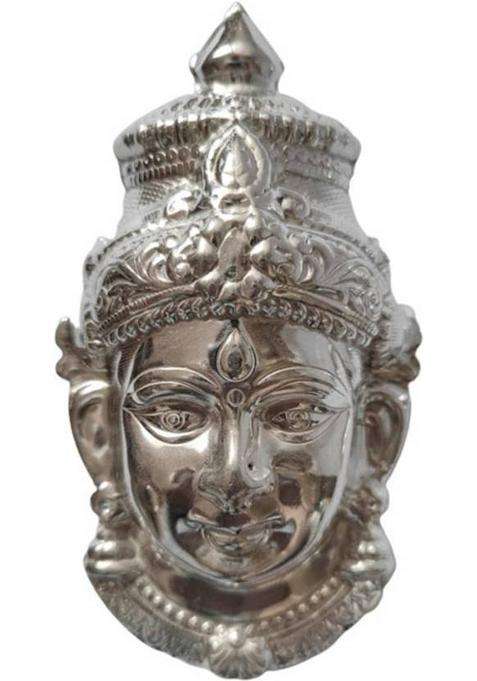 Sirgan Varalakshmi German Silver Face For Navaratri/Nonbu Pooja Decoration Height 6Inc Decorative Showpiece - 18 Cm(Silver Plated Silver)