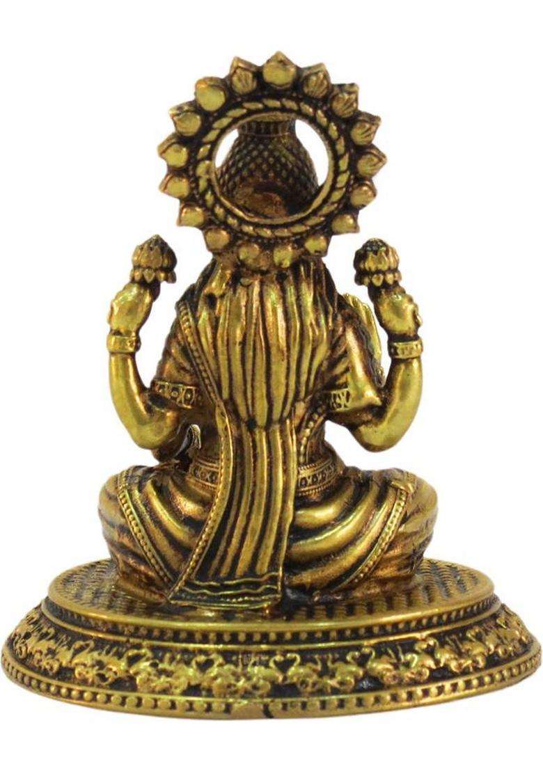 Kalarambh Brass Laxmi Idol Decorative Showpiece - 6.35 Cm(Brass Yellow) - Indya