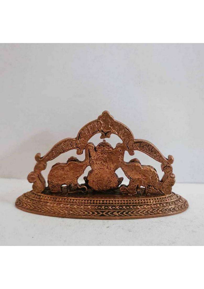 Copper Gaja Lakshmi Decorative Showpiece - 3.5 Cm(Copper Copper) - Indya