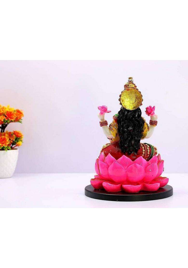 Prg Decorative Resin Laxmi Ji Showpiece For Home Decoration Decorative Showpiece - 30 Cm(Resin Multicolor) - Indya