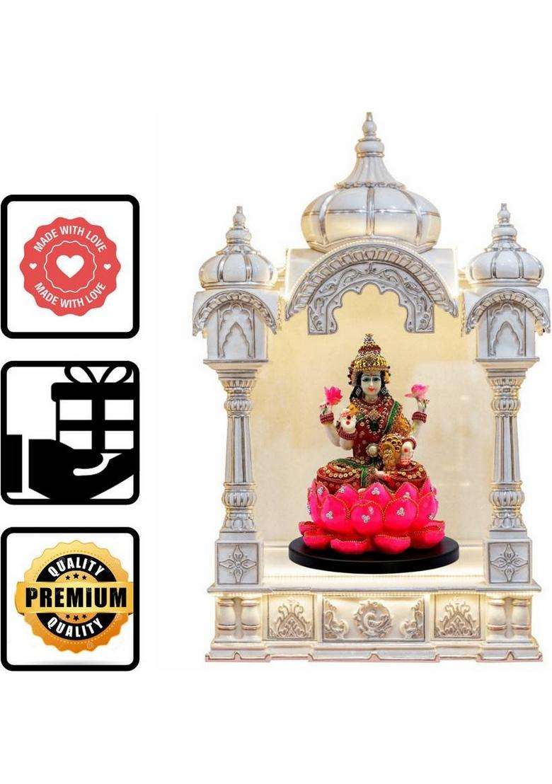Prg Decorative Resin Laxmi Ji Showpiece For Home Decoration Decorative Showpiece - 30 Cm(Resin Multicolor) - Indya