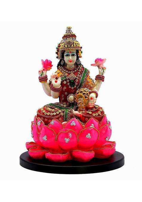 Prg Decorative Resin Laxmi Ji Showpiece For Home Decoration Decorative Showpiece - 30 Cm(Resin Multicolor)