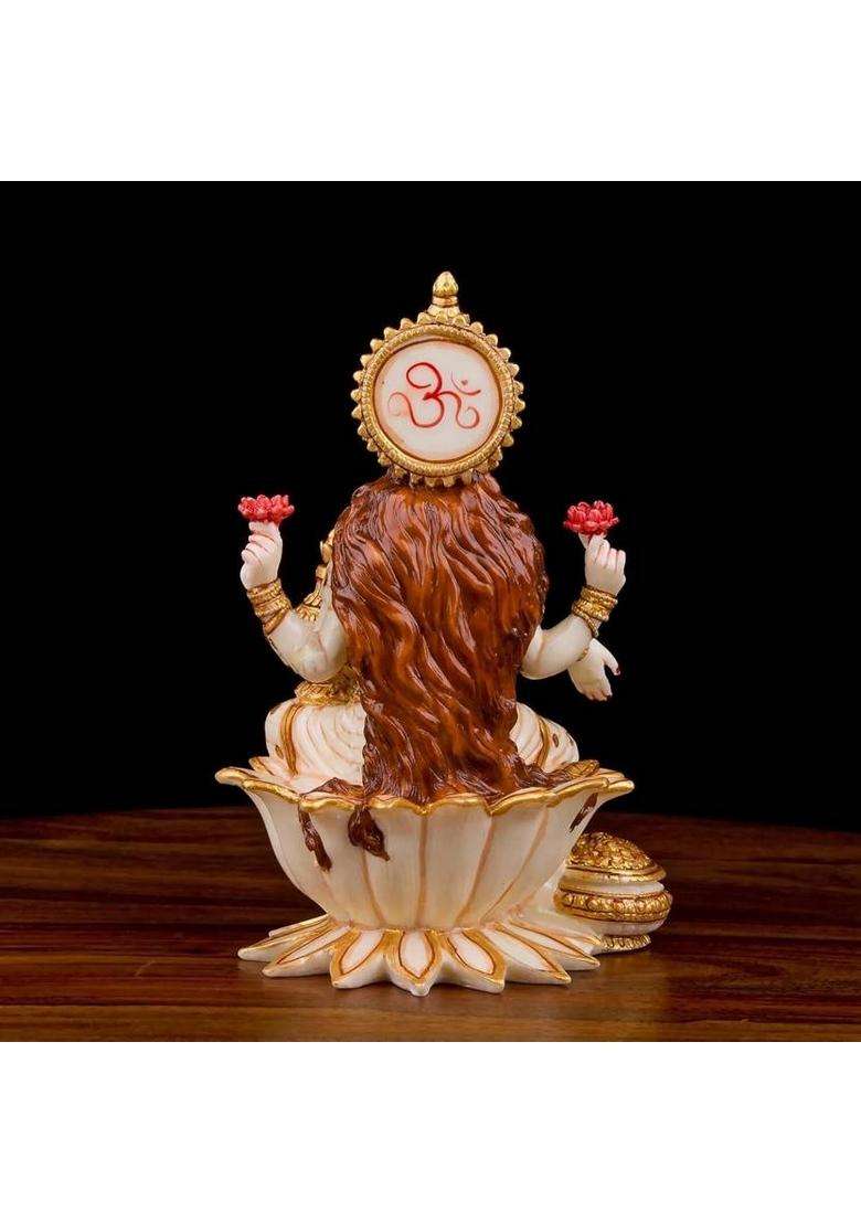 Mishtukocrafts Lakshmi White Decorative Showpiece - 18 Cm(Resin White Gold) - Indya