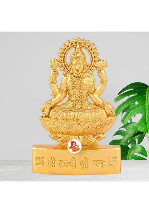 Daridra Bhanjan Shri Laxmi Idol For Puja Laxmi Murti For Diwali Puja Diwali Puja Murti Decorative Showpiece - 11 Cm(Metal Gold)