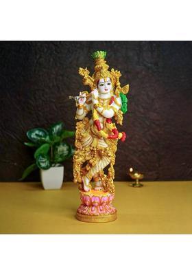 Statue World Big Krishna Multi Decorative Showpiece - 35 Cm(Resin Multicolor)