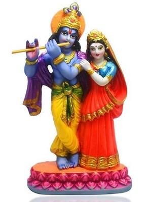 Gmg Lord Radha Krishna Love Couple Statue Car Dashboard Dcor Resin India Religious Decorative Showpiece - 13 Cm(Polyresin Multicolor)