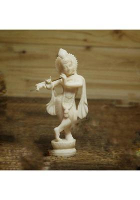 Sevliya Traders Sevliya Traders Resin Standing Krishna Idol (6.4 Cm X 3.8 Cm X 14.6 Cm) Decorative Showpiece - 14.5 Cm(Resin White)