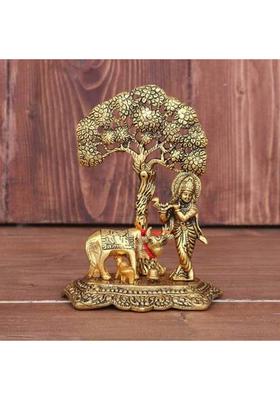 Shri Astha Vinayak Decorative Showpiece - 17 Cm(Metal Gold)