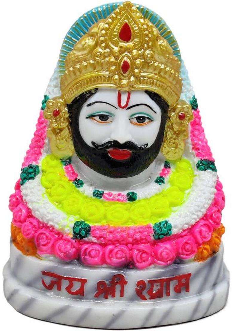 G Looks Khatu Shyam Marble Dust Statue/ Shyam Baba Statue For Home Temple 5.5 Inch Decorative Showpiece - 14 Cm(Polyresin Multicolor) - Indya