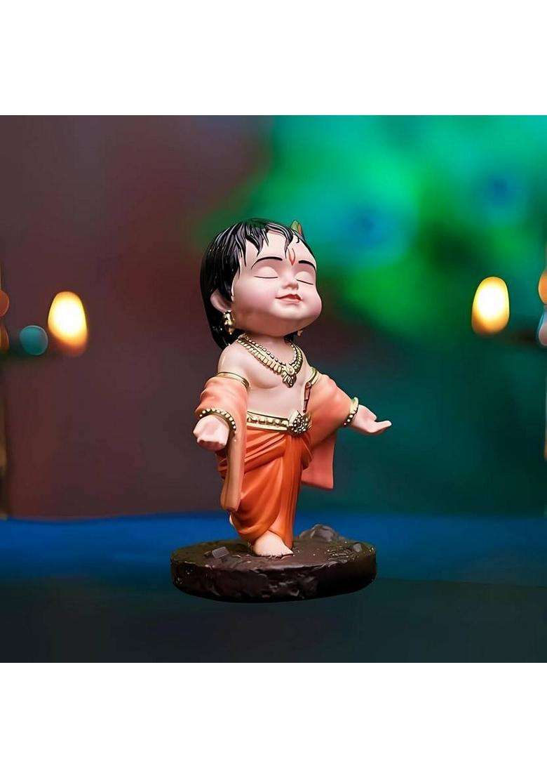 V Kraft Krishna Car Dashboard Showpiece Polyresin Divine Decor Car Accessories Decorative Showpiece - 10 Cm(Polyresin Multicolor) - Indya