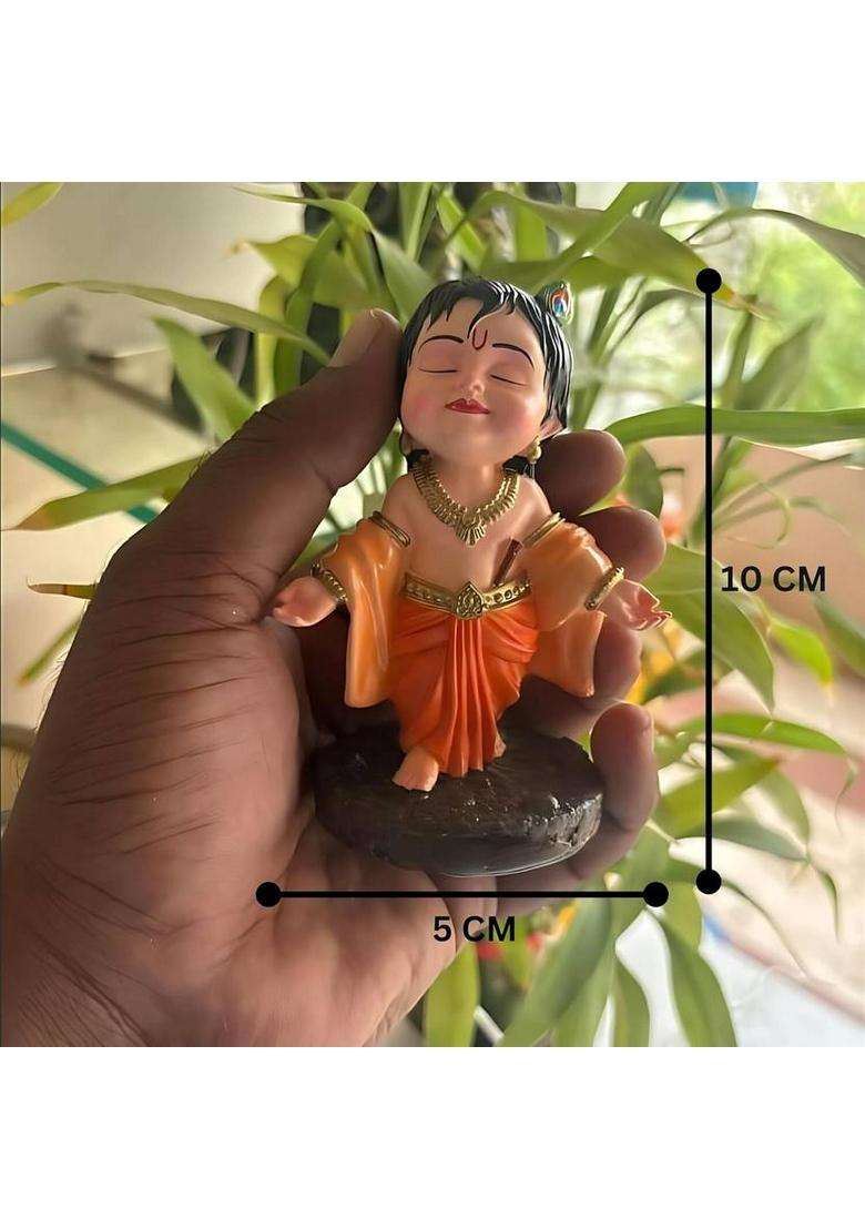 V Kraft Krishna Car Dashboard Showpiece Polyresin Divine Decor Car Accessories Decorative Showpiece - 10 Cm(Polyresin Multicolor) - Indya