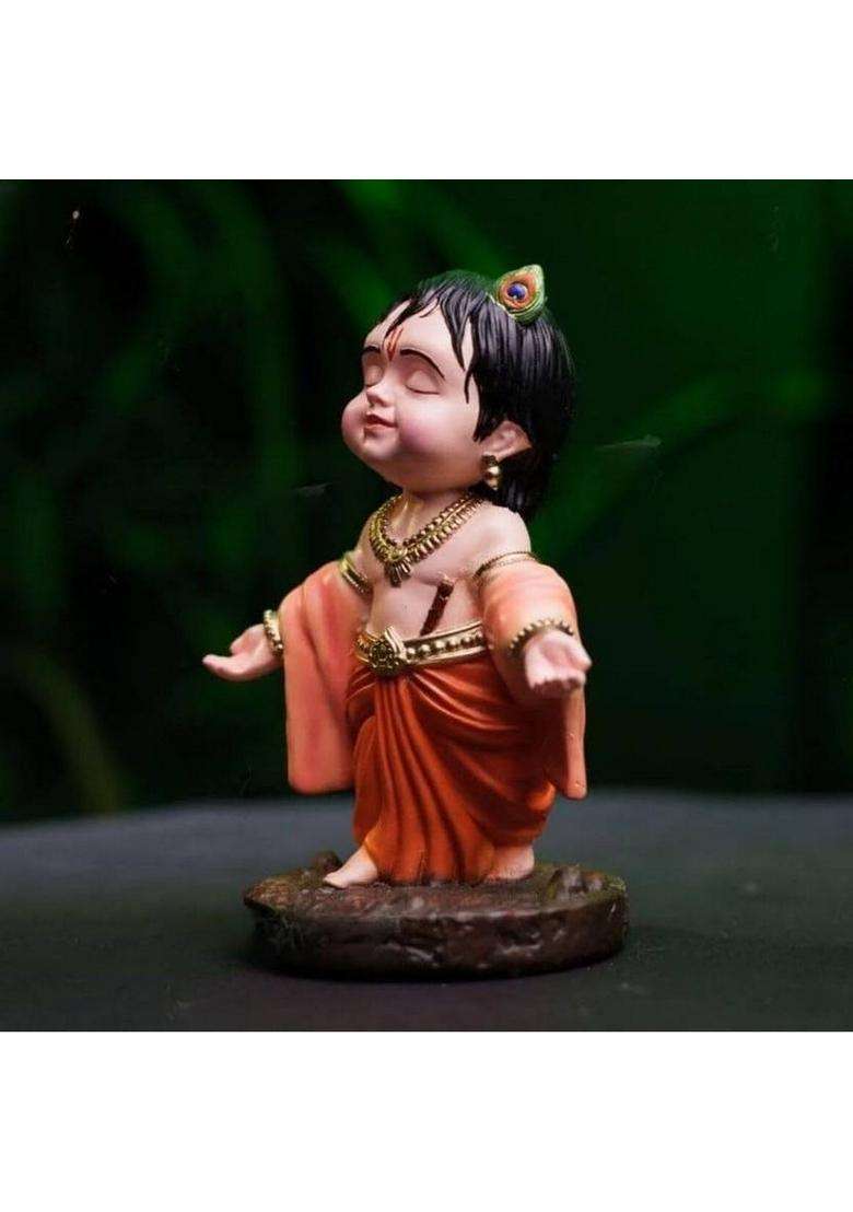 V Kraft Krishna Car Dashboard Showpiece Polyresin Divine Decor Car Accessories Decorative Showpiece - 10 Cm(Polyresin Multicolor) - Indya
