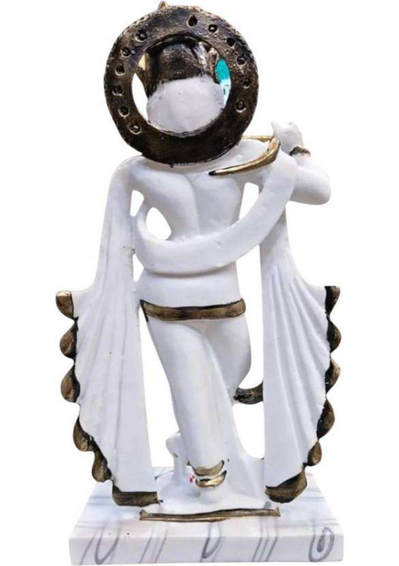 Srimaa Ventures Banke Bihari Krishna Ji With Playing Flute 14.5 Inch Big Marble Dust Idol Decorative Showpiece - 37 Cm(Marble Multicolor) - Indya