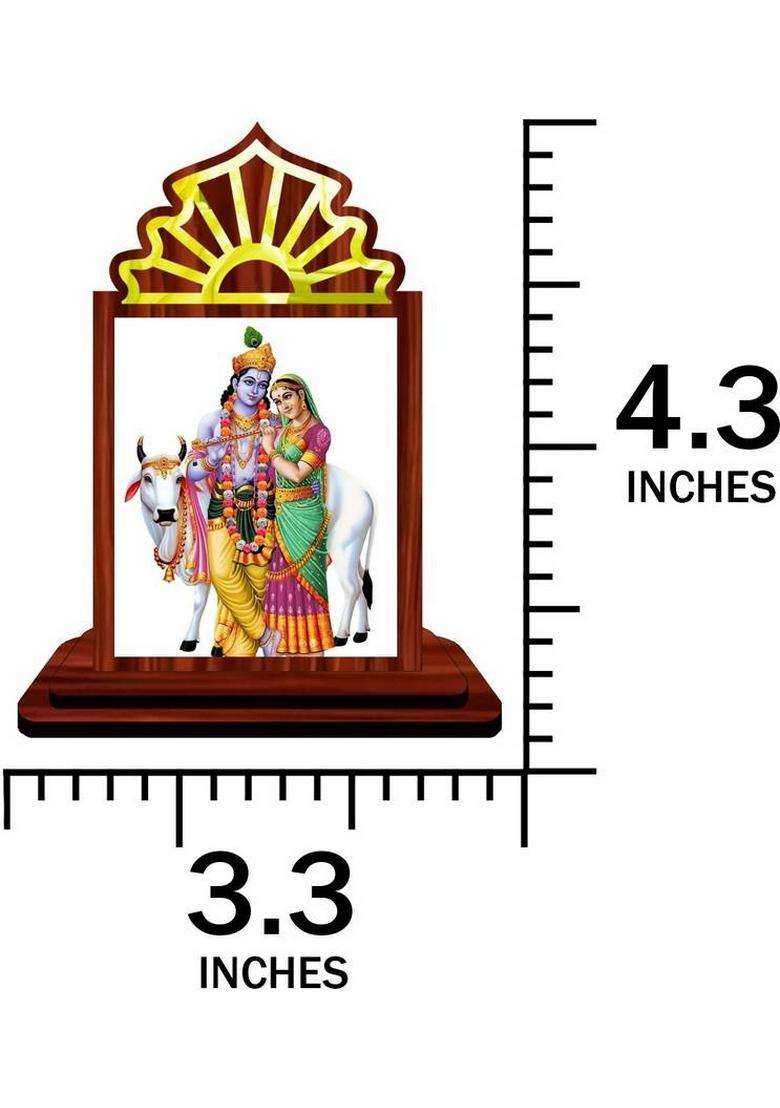 Giftsrange Krishna Mohan Murari Vaasudeva Kanha Car Dashboard Idol Decorative Showpiece - 10.5 Cm(Wood Multicolor) - Indya