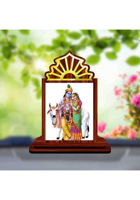 Giftsrange Krishna Mohan Murari Vaasudeva Kanha Car Dashboard Idol Decorative Showpiece - 10.5 Cm(Wood Multicolor)