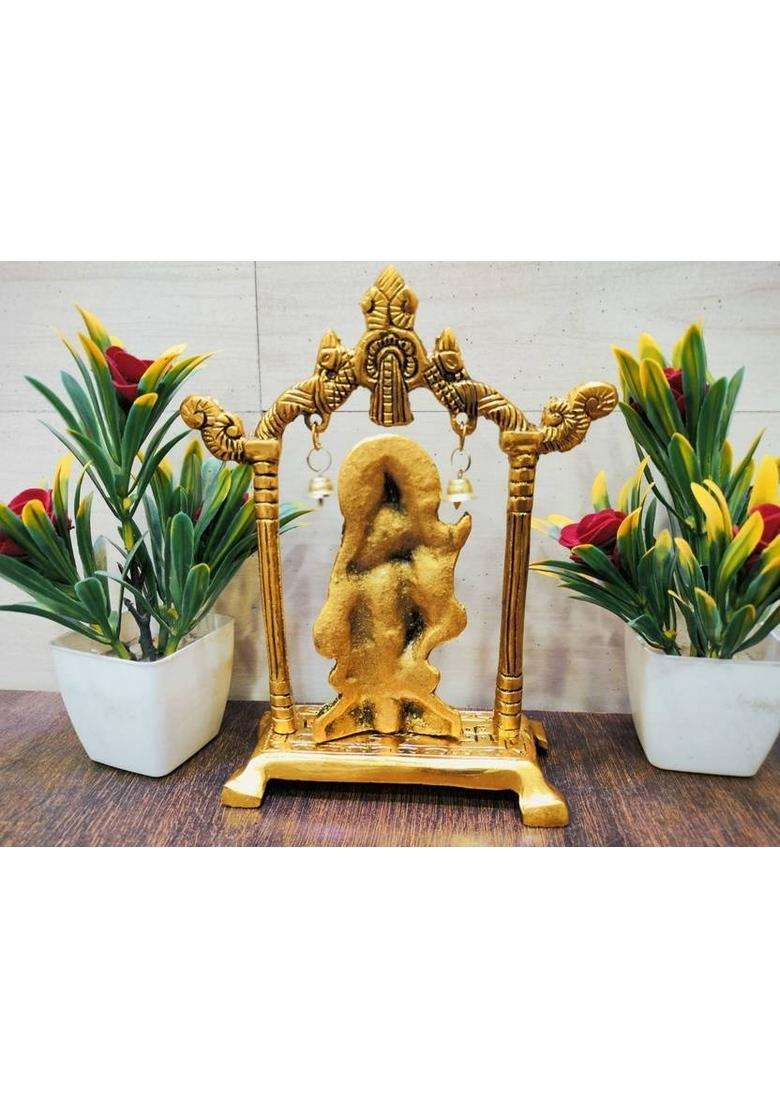 Labhcart Radha Krishna Couple Idol Showpiece (Golden Medium) Decorative Showpiece - 16 Cm(Metal Gold) - Indya