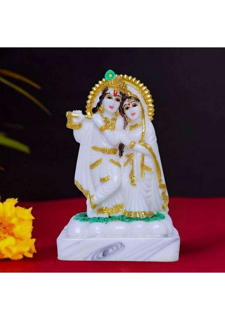 Flipkart Smartbuy Radha Krishna Idol Statue Home Dcor Items Decorative Showpiece - 14 Cm(Marble Red) - Indya