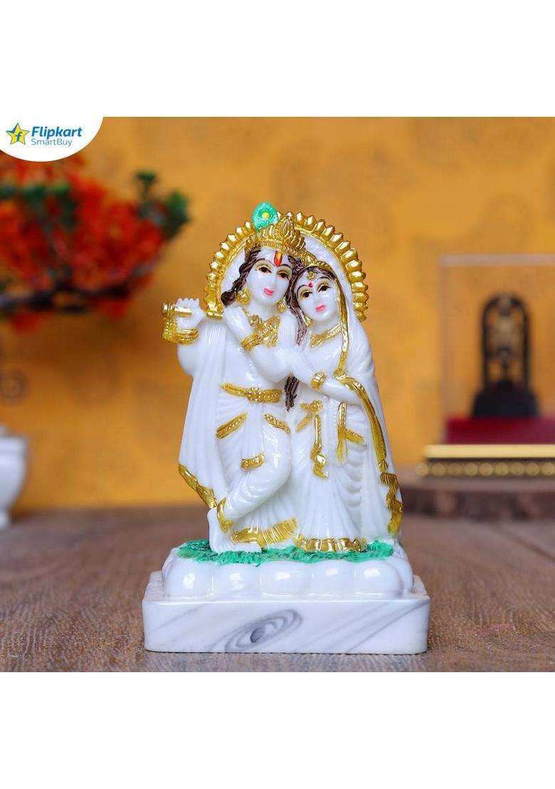 Flipkart Smartbuy Radha Krishna Idol Statue Home Dcor Items Decorative Showpiece - 14 Cm(Marble Red) - Indya
