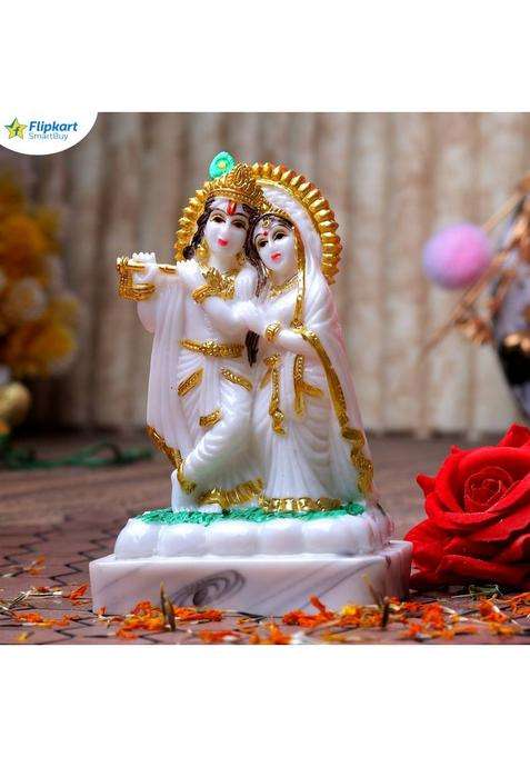 Flipkart Smartbuy Radha Krishna Idol Statue Home Dcor Items Decorative Showpiece - 14 Cm(Marble Red)
