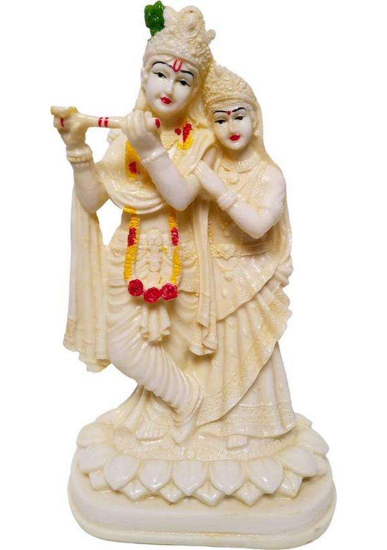 Hubzones Antique Finish Lord Radha Krishna Love Couple Statue Hindu God Makhan Chor Decorative Showpiece - 22 Cm(Resin Multicolor) - Indya