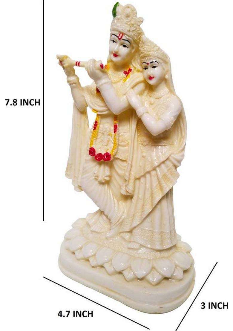 Hubzones Antique Finish Lord Radha Krishna Love Couple Statue Hindu God Makhan Chor Decorative Showpiece - 22 Cm(Resin Multicolor) - Indya