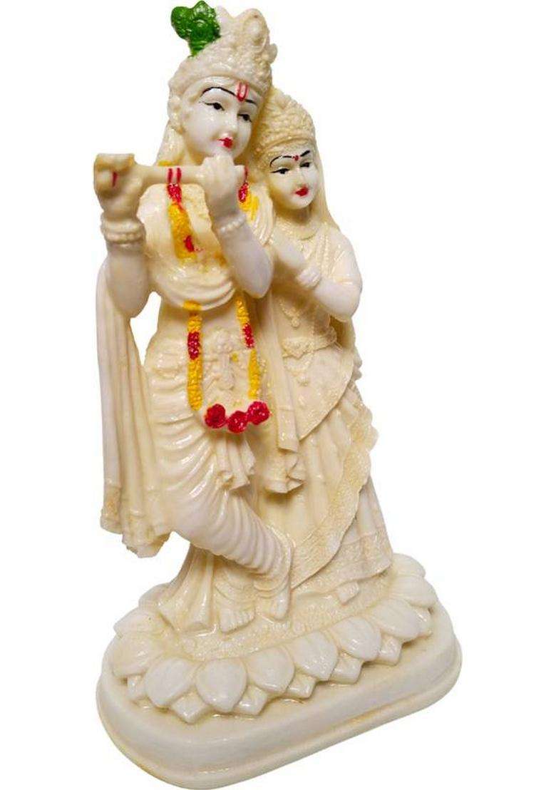 Hubzones Antique Finish Lord Radha Krishna Love Couple Statue Hindu God Makhan Chor Decorative Showpiece - 22 Cm(Resin Multicolor) - Indya
