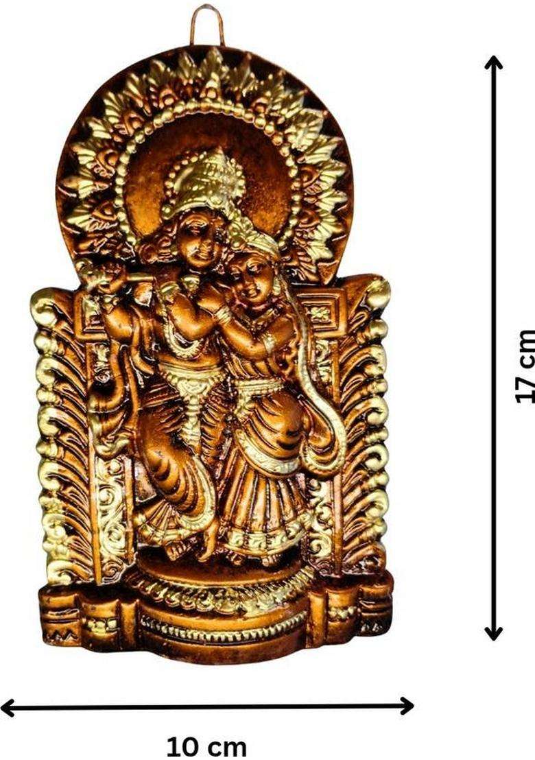 Shilpa Bhumi Handcrafted Clay Radha Krishna Idol. Decorative Showpiece - 17 Cm(Clay Brown) - Indya