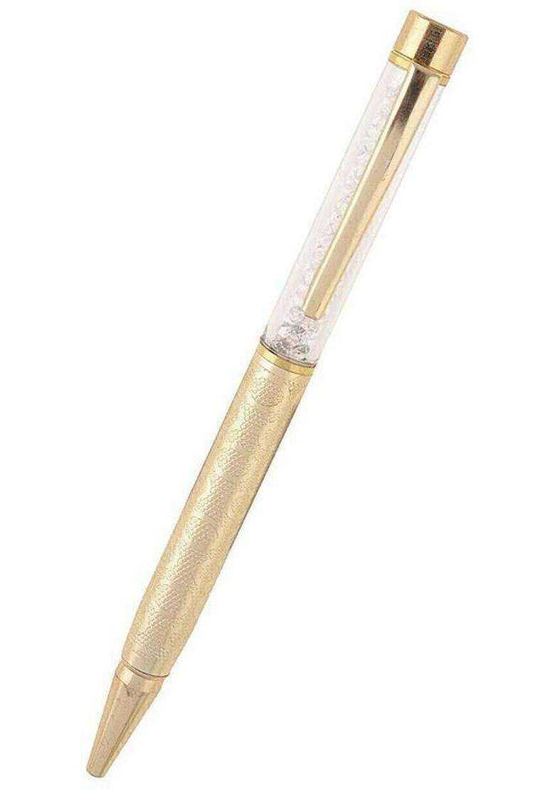 International Gift Gold Plated Pen Card Holder & Key Chain With Radha Krishna Idol For Gift Box Decorative Showpiece - 12 Cm(Aluminium Gold) - Indya