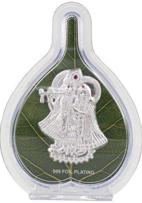 Matchless Gifts Radha Krishna Decorative Showpiece - 10 Cm(Fabric Light Green)