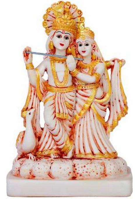 Green Value Krishna Radha IdolKrishna Radha StatueKrishna Radha MurtiRadha Krishna Statue Decorative Showpiece - 20 Cm(Polyresin Multicolor)