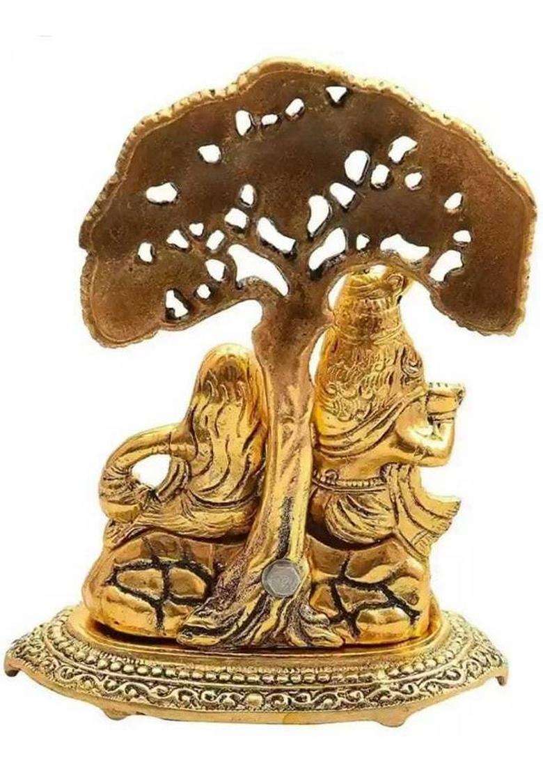 Shri Kaila Maa Art Gallery Radha Krishna Tree Decorative Showpiece - 6 Cm(Brass Gold) - Indya