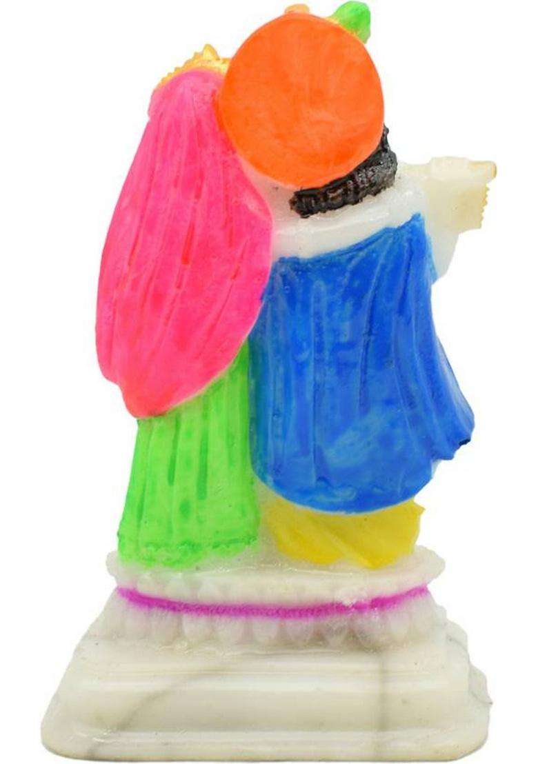 Puja N Pujari Radha Krishna Idol Murti Showpiece - Radha Krishna Statue For Pooja Room Decorative Showpiece - 8 Cm(Polyresin Multicolor) - Indya