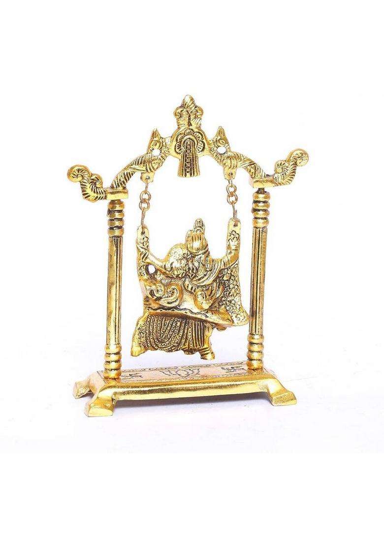 Voltstar Metal Panchmukhi Hanuman Ji For Door Hanging And Wall Decor Showpiece Decorative Showpiece - 20 Cm(Metal Gold) - Indya