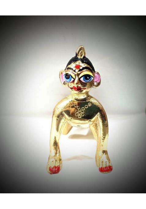 Maa Kaila Poojan Bhandar Fullpaint1No Decorative Showpiece - 6 Cm(Brass Multicolor)