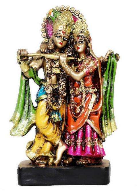 Craftgreen Radha Krishna Idol Radha Krishna Murti Radha Krishna Statue For Pooja Room Decorative Showpiece - 22.3 Cm(Polyresin Multicolor)