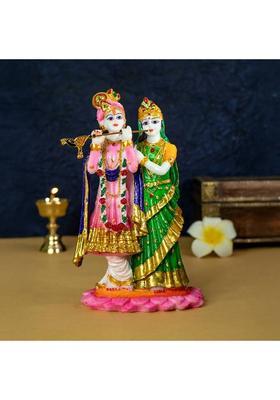 Ekhasa Resin Radha Krishna Murti (Medium Size) Colorful Idol For Pooja & Gifting Decorative Showpiece - 21.2 Cm(Resin Multicolor)