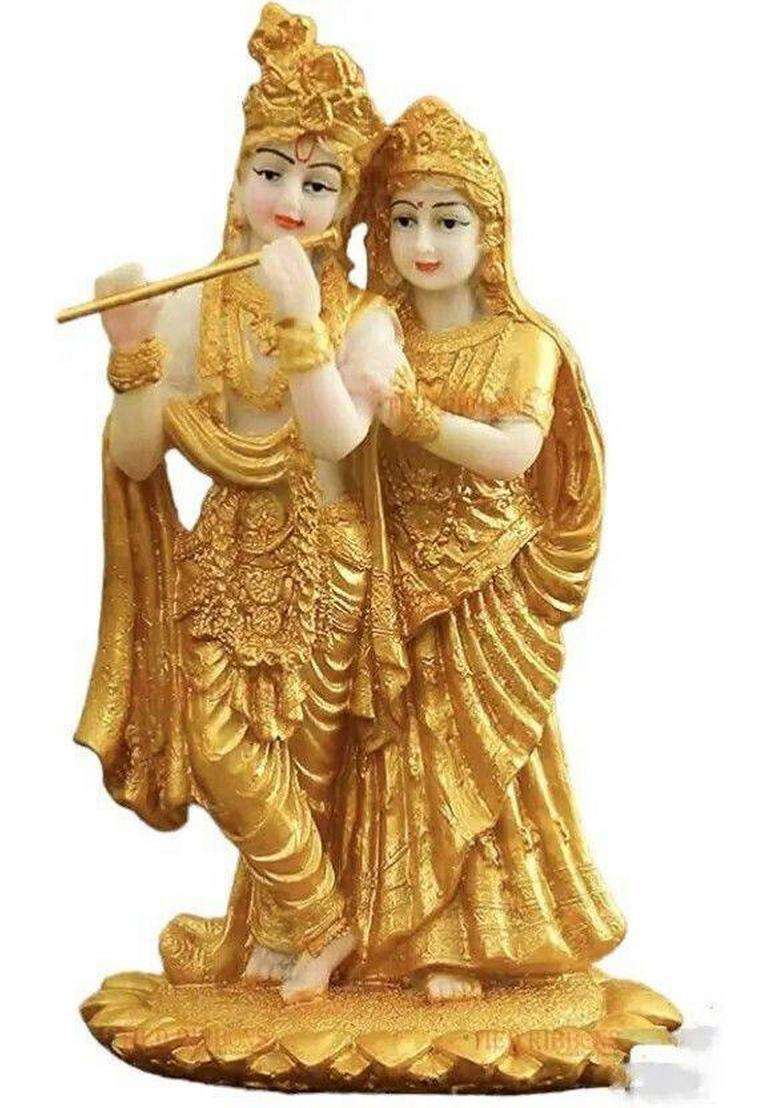 Shree Krishana Traders R.K Statue Decorative Showpiece - 14 Cm(Polyresin Gold) - Indya