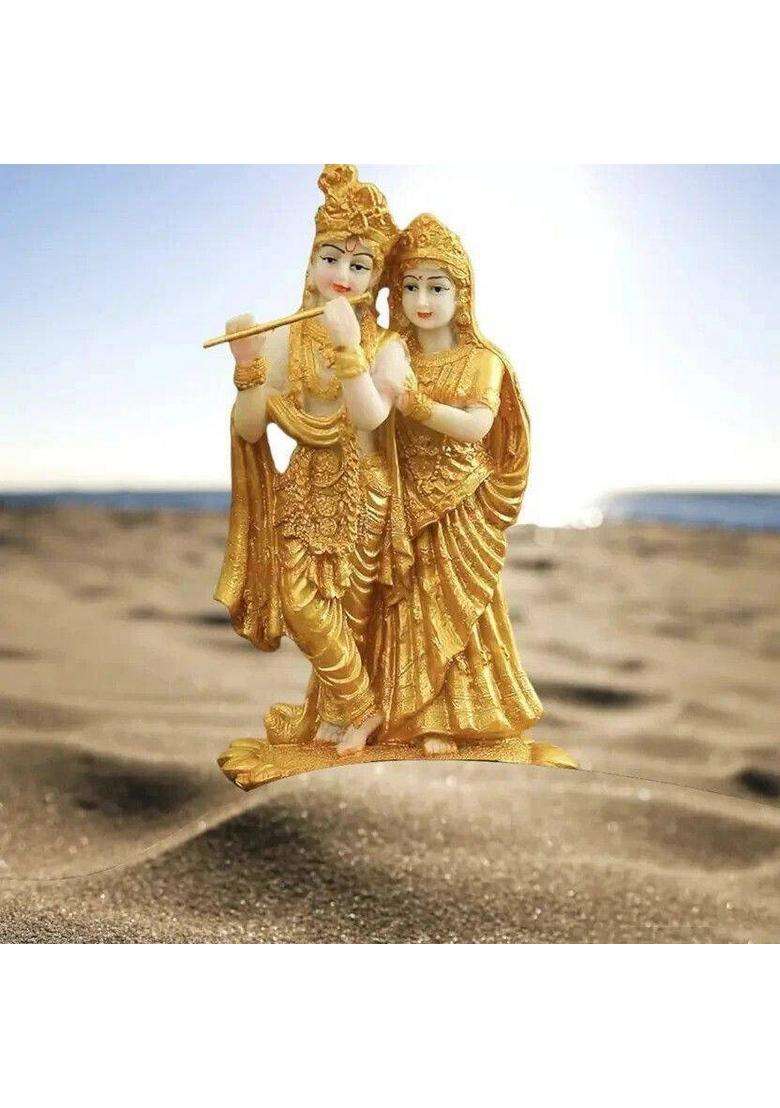 Shree Krishana Traders R.K Statue Decorative Showpiece - 14 Cm(Polyresin Gold) - Indya