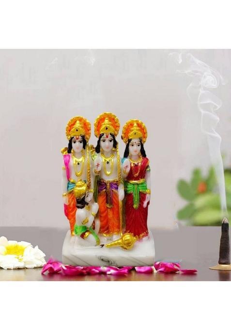 Svc Handicrafts Ram Darbar Murti Idol For Home / Ram Lakshman Sita Hanuman Idol 6 Inch Decorative Showpiece - 15 Cm(Polyresin White)