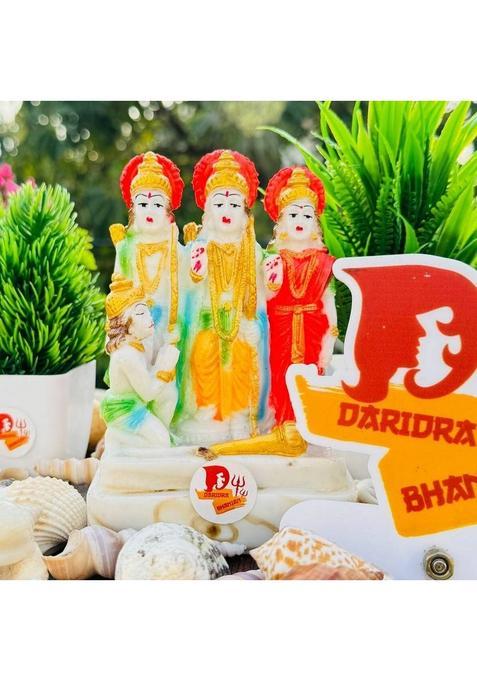 Daridra Bhanjan Ram Darbar Murti Ram Darbar Idol Ram Darbar Statue Ram Darbar Murti For Home Decorative Showpiece - 13 Cm(Marble Multicolor)