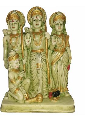 Gupta Enterprise Ram Darbar Idol For Home Temple And Decor Decorative Showpiece - 21 Cm(Polyresin Light Green)