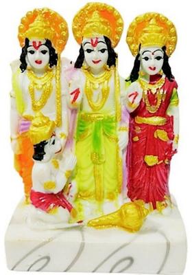 Ys Enterprises Ram Darbar Marble Statue Muanumrti Lord Ram Darbar IdolHan StatueHanuman Ji Decorative Showpiece - 9 Cm(Resin Multicolor)