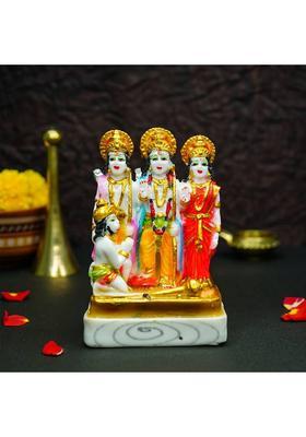 Ekhasa Hand Painted Ram Darbar Murti (5 Inch) Ram Darbar Statue For Home Decor Decorative Showpiece - 13 Cm(Resin Multicolor)