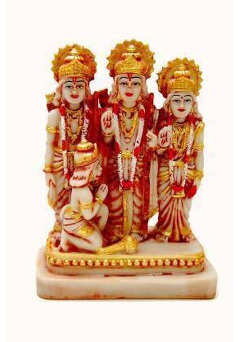 Vaah Ram Darbar Idol Ram Sita Laxman Hanuman Murti Home Temple Puja Use Decorative Showpiece - 18 Cm(Polyresin Multicolor)