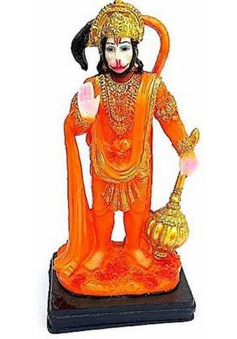 Krishnagallery1 Pawan Puttar Hanuman Statue Murti Marble Finish Statue Hanuman Ji Murti Decorative Showpiece - 24 Cm(Polyresin Multicolor)