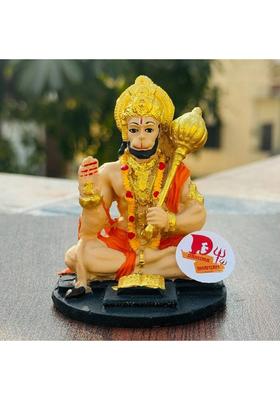 Daridra Bhanjan Hanuman Ji Murti/Bajrangbali Murti Gift Article Hanuman Ji Idol Home Decor Decorative Showpiece - 10 Cm(Resin Multicolor)