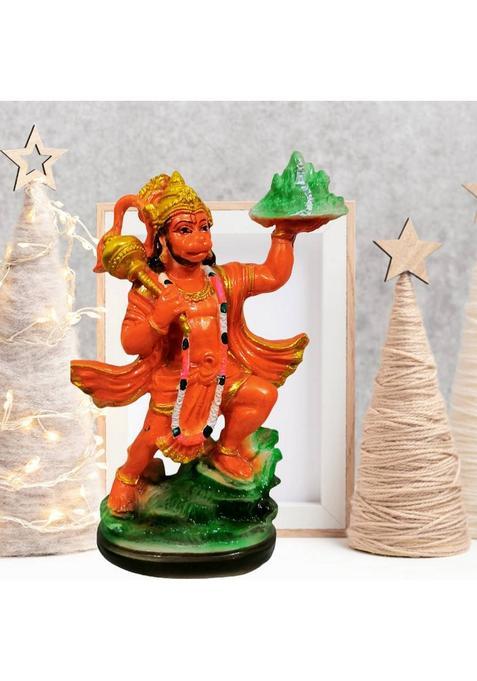 SutharS Orange Sanjeewani Pahad Hanuman Ji Murti Hanuman Bala Ji Decorative Showpiece - 16 Cm(Resin Orange)