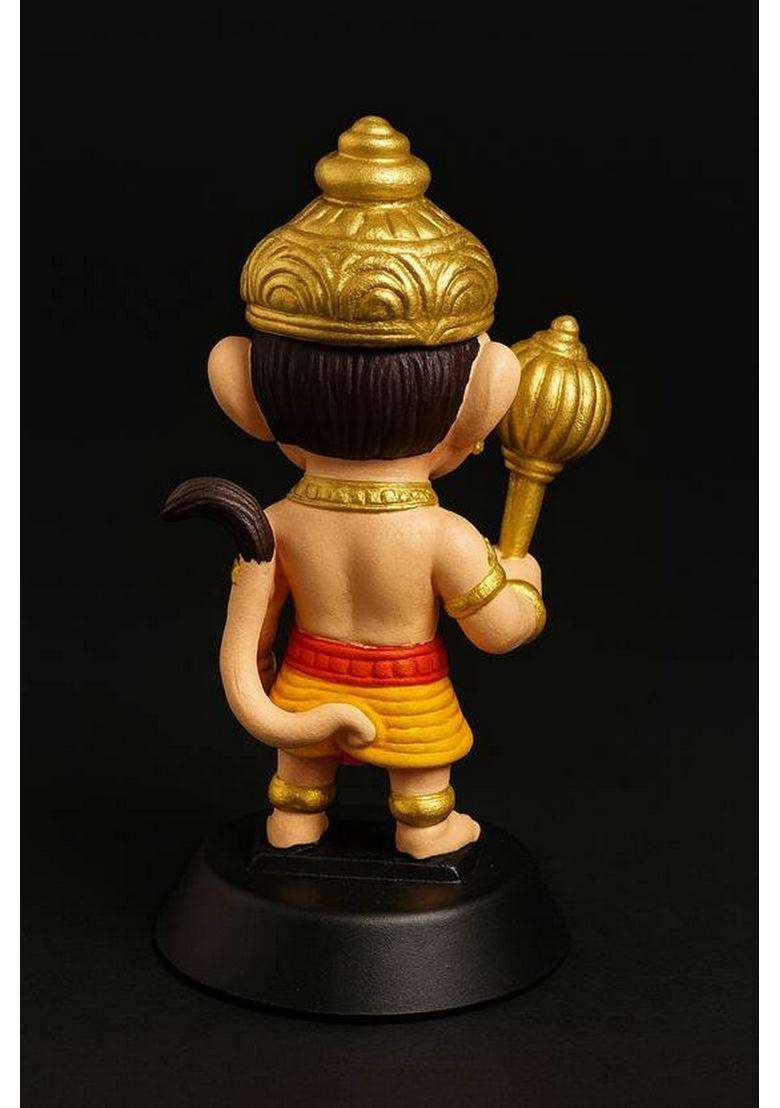 Nikuara Hanuman Ji Idol Decorative Showpiece - 12 Cm(Plastic Gold) - Indya