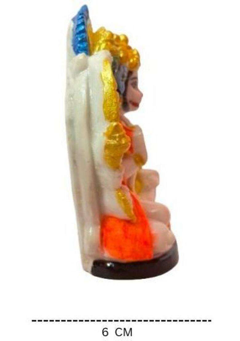 Radha Rani Enterprise Panchmukhi Hanuman Ji Idol Multicolour Decorative Showpiece - 15 Cm(Polyresin Marble Multicolor) - Indya
